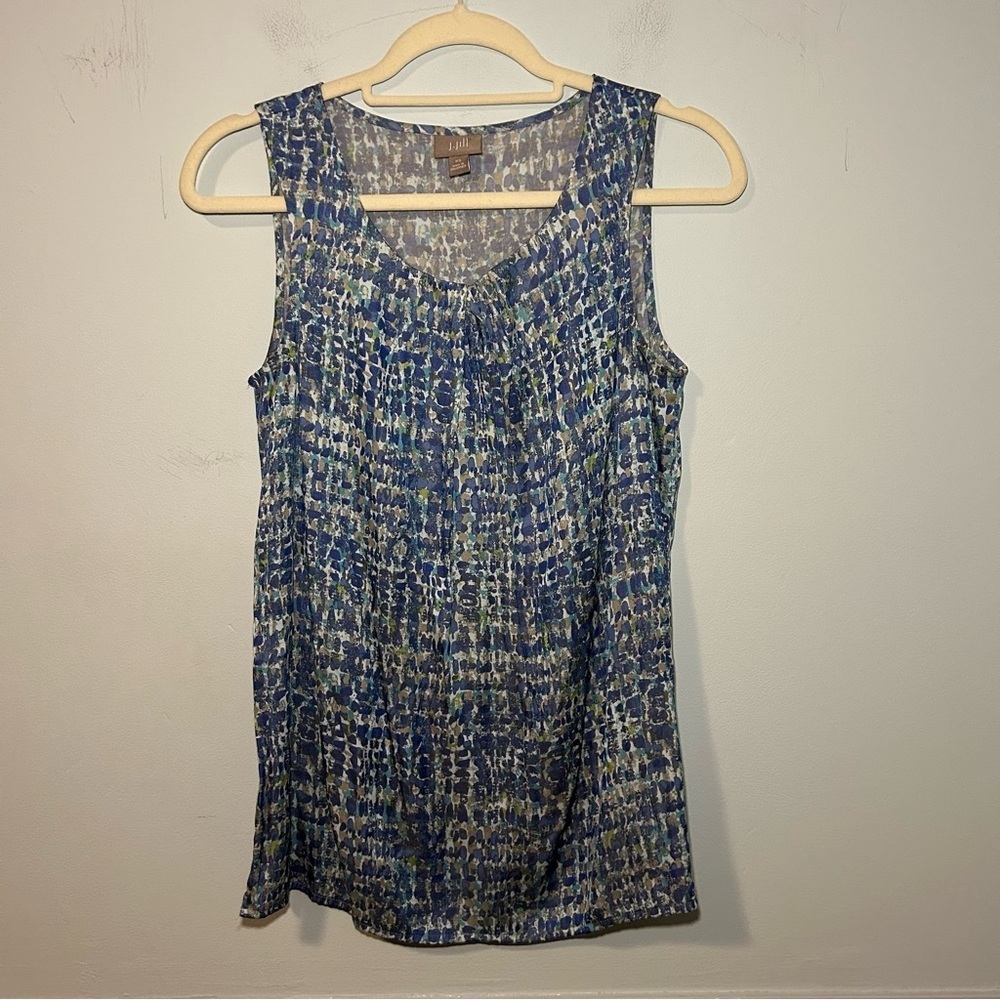 J. Jill Blue Speckled Sleeveless Blouse Size XS